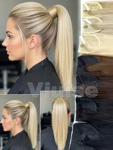 Clip In Ponytail Hair Extensions,Clip In Human Hair Extensions,Straight Natural Hair Extensions,High Ponytail Hair Extensions,Daily Hair Ponytail Hair Add Volume,Hair Extensions Sutiable All Occasion,Black/Brown/Blonde Hair, Hair Pieces