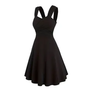 Targeted Development Ruched Cross-Shoulder Strap Dress