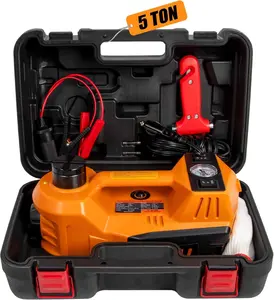 3 in 1 Electric Hydraulic  Jack with Tire Inflator Pump, 5T(11000 lbs) Electric  Floor Jack, DC 12V Electric  Jack for an  Tire Change,Lifting Range 6-17.7 inch