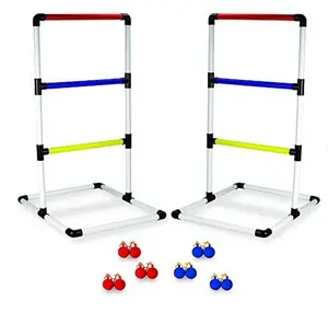Crown Sporting Goods Indoor/Outdoor Ladderball Set with Carrying Case and Ground Anchors