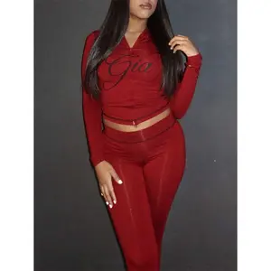 Gia Logo Casual Two Piece Set – Zip Up Crop Top & High Waist Flare Pants, Y2K Streetwear, Perfect for Spring Summer Daily Wear, Coffee Runs, Date Nights & Hot Girl Summer 2026