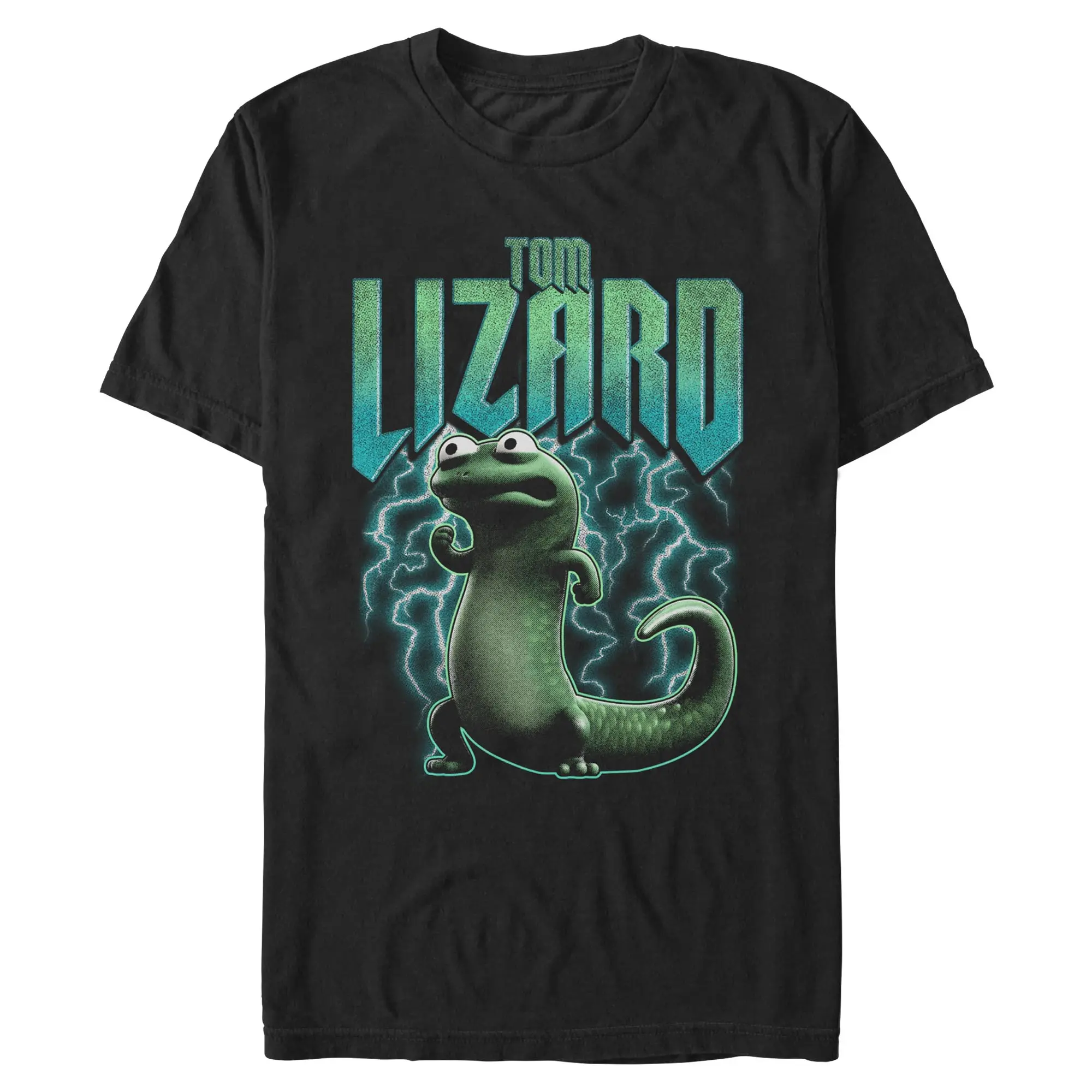 Men's Stylish Short-Sleeve Round Neck Blue Apparel, Hoppers Tom Lizard Electrifying Pose T-Shirt