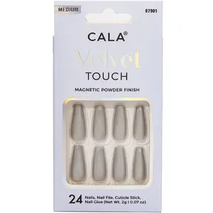 Cala Velvet Touch | Coffin Grey Cateye Press On Nails