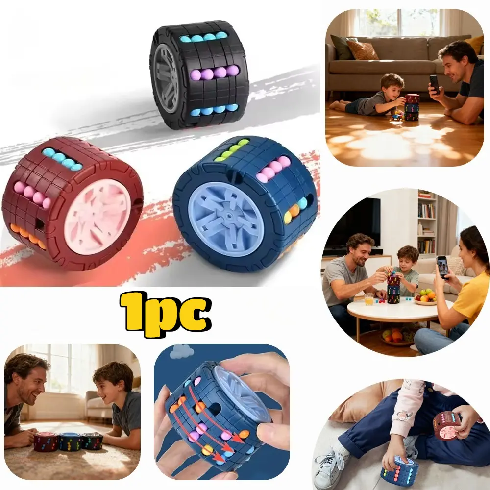 1PC Magic Wheel Fidget Toy Cylinder Brain Teaser Puzzle Color Matching Stress Relief Sensory Game Logical Thinking Training Educational Interactive Toy