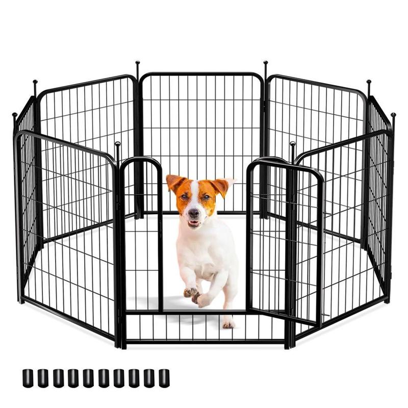 PetCozife Dog Fence Playpen 24"/32"/40" Small/Medium/Large Dog Indoor Outdoor Fence, Metal Pet Puppy Cat Exercise Enclosure Gate Cage Outdoor RV, Camping, Patio, Mobile Garden, RV Essential Companion, Garden Patio Fence,cat patio,dog camping supplies