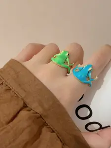 Lucky Leap Frog Ring – Symbol of Energy & Good Fortune, Couples Promise Rings or Friendship Jewelry, Whimsical Boho Chic Gift for Her/Him, Stackable Rings