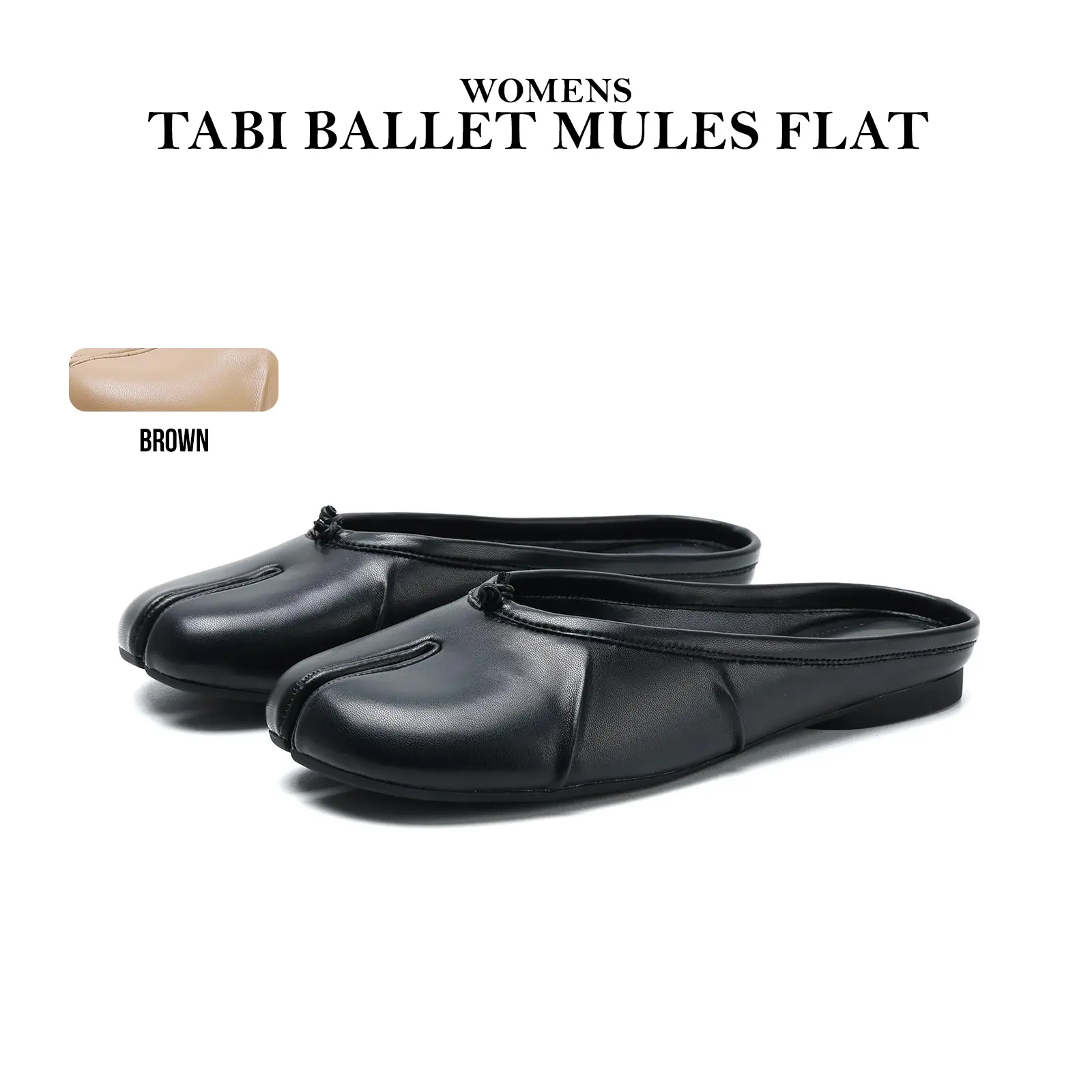 CYNLLIO Womens Tabi Ballet Mules Flat Split Toe Wide Flats Backless Slip On Fashionable Comfy Elegant Office Working Party Outing Holiday Travel Casual Daily Dress Summer Ballerina Japanese Shoes