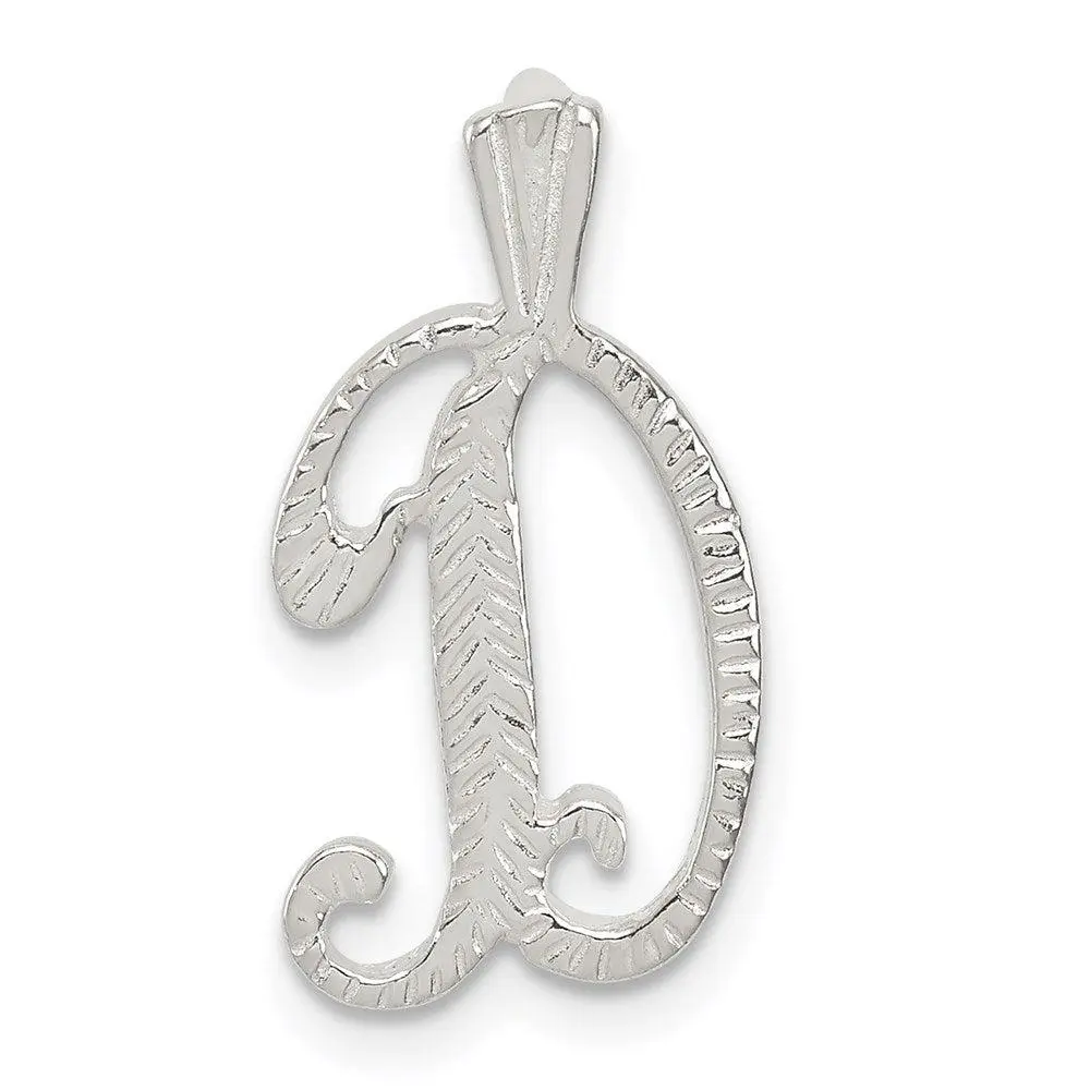 Sterling Silver Letter D Initial Chain Slide Necklace Personalized Gift Women