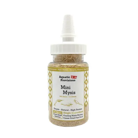 Mini Mysis, Freeze Dried Floating Fish Food, High Protein Feed for betta fish, Saltwater fish and more!