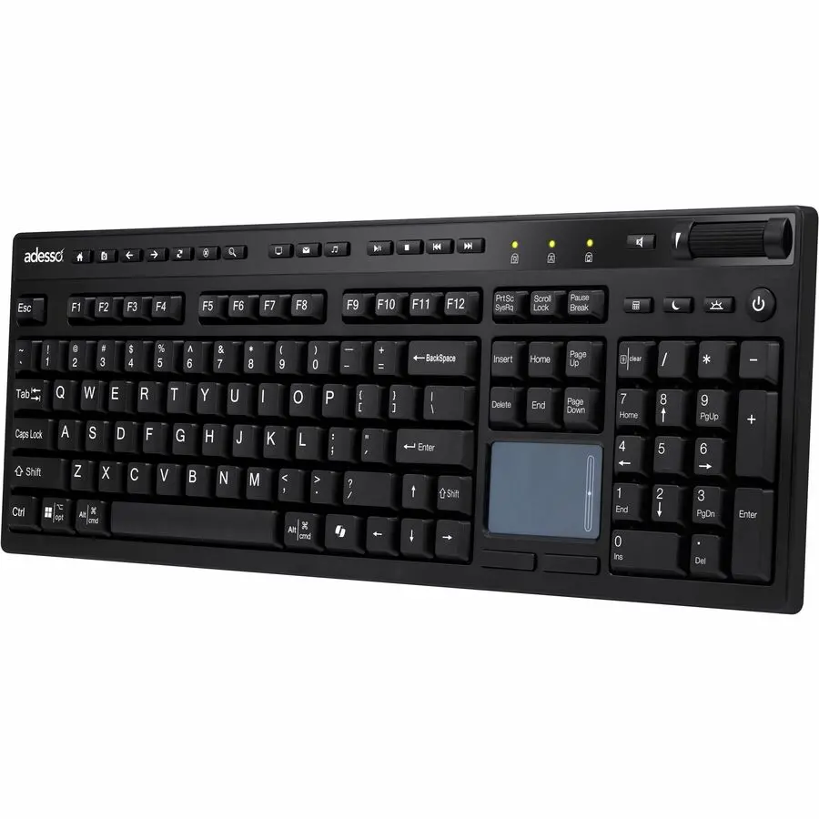 Adesso Wireless 104 Key Full Size Keyboard with Touchpad WKB-4450UB