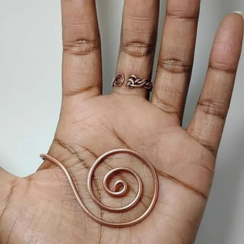 Handcrafted Spiral Chakra Balancing Ring, Adjustable Alloy Material, Punk Style, Ideal for Yoga & Work, Spiritual Gift for All Seasons