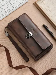 Men's Business Handbag Large Capacity Wallet with Zipper, Elite Style, Birthday Gift, Holiday Present, Family Party, Thanksgiving, Christmas