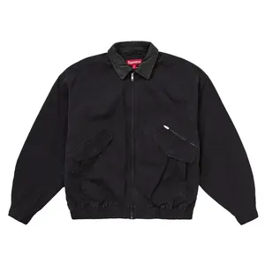 Supreme Men's Leather Collar Utility Jacket FW24 Black, from StockX
