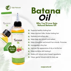 SAJE NATURAL Batana Oil - 100% Pure Elaeis Oleifera Hair Oil for Moisture Repair & Hydration - Nourishes Scalp & Promotes Healthy Hair Growth - Ideal for Dry Brittle & Chemically Treated Hair