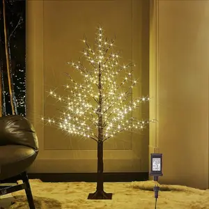 Lighted Brown Tree Plug in 430 LED Fairy Lights 4FT, Twig Tree with Lights for Indoor Outdoor  Room Christmas Decoration