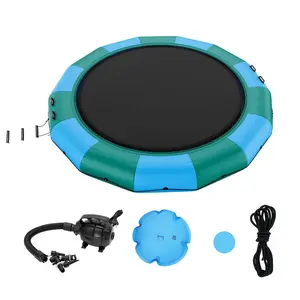 VEVOR Inflatable Water Bouncer, 10ft Recreational Water Trampoline, Portable Bounce Swim Platform with 3 - Step Ladder Electric Air Pump, Kids Adults Floating Rebounder for Pool, Lake, Water Sports