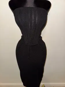 Black Crochet Skirt Set