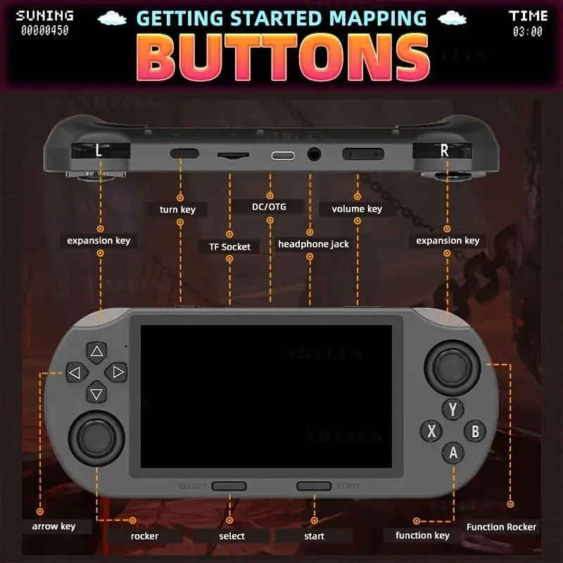 Portable retro handheld game console - Ready to play upon startup, 4K high-definition IPS large screen, dual joystick, USB charging, rechargeable battery, compact design and durable hardware, portable game console, retro handheld game console, home entert