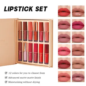 Lip Color Set - Shimmer 12 - Matte Lip Gloss - Water-resistant, Non-sticky, Matte Lip Lipstick