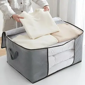 Extra Large Collapsible Storage Bag for Clothes and Blankets, Durable Fabric Organizer for Bedroom, Dorm and Travel Use, Foldable Design