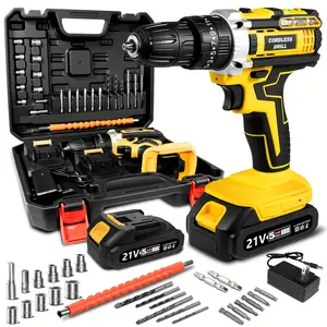 36V Cordless Drill Set, Power Drill 29Pcs with 3/8 Inch Keyless Chuck, 25 Clutch Electric Drill with Work Light, Max torque 45Nm, 2-Variable Speed &2pc 2000mAhBatteries and Fast Charger,Drill Driver Kit for Home Decoration,Repair And DIY SuppliesTool  Box