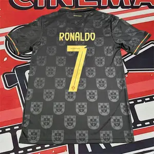 2026 World Cup Portugal National Team No. 7 Ronaldo Black Short-Sleeve Soccer Jersey