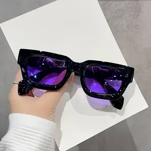 Retro Square Fashion Glasses For Women Men Vintage Color Block Sun Shades Party Beach Travel