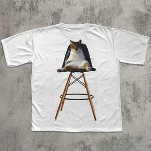 Sitting Cat Funny T-shirt, Meme Shirts, Silly Cats Shirt, Gift for Her Him, Unhinged Clothes, Weird Tee, Unwearable Tees, Unisex Cotton