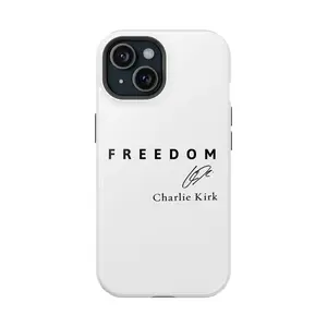 Charlie Kirk Freedom Phone Case, Charlie Kirk Signature Phone Case, Many classifications, gift for him, Tough Cover iPhone 16 15 14 13 12 11 Xs Max Xr Pro