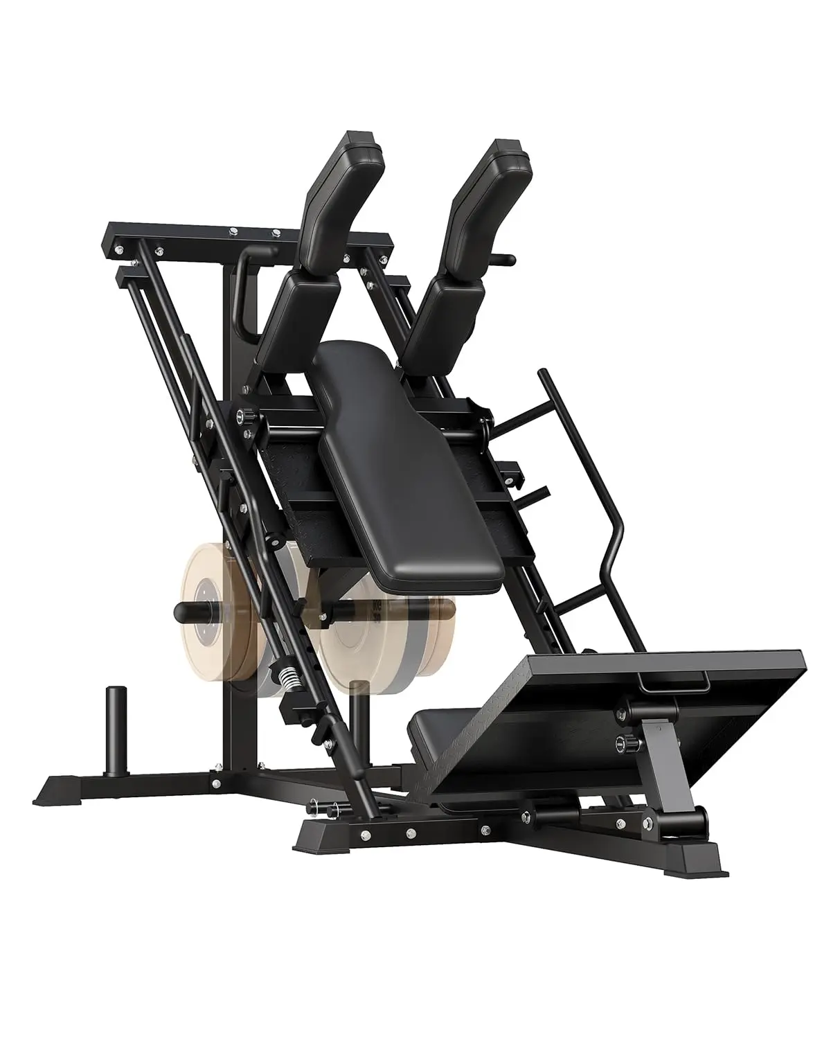 Garvee 3-in-1 Leg Press Hack Squat Machine, Professional Leg Press Machines for Home Gym with Weight Storage Posts, Multifunctional Workout Equipment for Lower Body Strength Training, Black