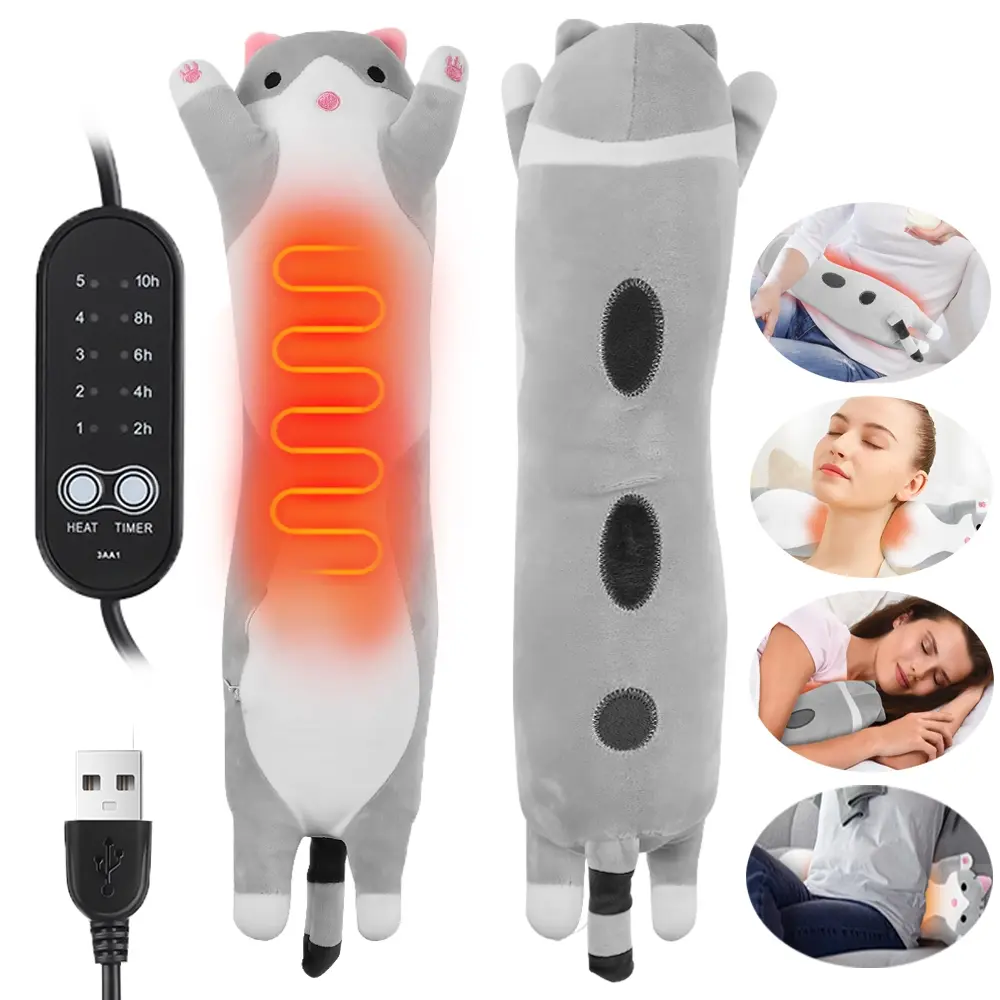 Cat Heating Pad for Period, Hot Compress Heat Pad, USB Menstrual Belly Heating Pad, Stomach Heating Pad, Neck Shoulder Back Abdomen Heat Relaxation Pad, Stuffed Animals Gifts for Women, Kids, Cat Lovers, Birthday Christmas