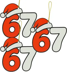 3 Pack Christmas Edition 6-7 Meme Keychain – Funny Six Seven Internet Meme Keychain, Novelty Gift for Meme Lovers, Backpack & Bag Charm Accessory