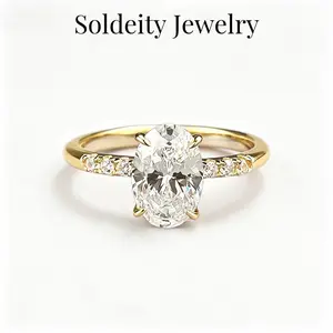 6*9MM Sterling Silver Engagement Rings Oval Cut Solitaire Cubic Zirconia CZ Wedding Promise Rings for Her Wedding Bands for Women