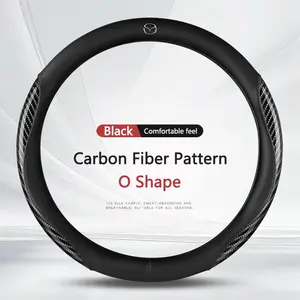 Carbon Fiber Leather Car Steering Wheel Cover for Mazda 3 5 6 Skyactiv Axela Atenza Cx30 Cx5 Cx8 Cx9 Mx5 Rx8 Rx7 Bt50, Accessories