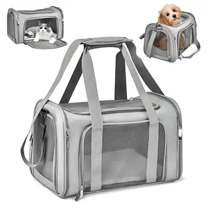 Portable Pet Carrier Breathable Mesh Cat Travel Bag Soft Sided Pet Backpack for Small Dogs Puppy Cats Airline Approved