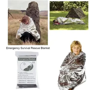 Emergency Blanket Set 4/6pcs Outdoor Survival First Aid Military Rescue Kit Windproof Waterproof Foil Heat Therapy Blankets for Camping Emergency Survival Gear Outdoor Survival Supplies