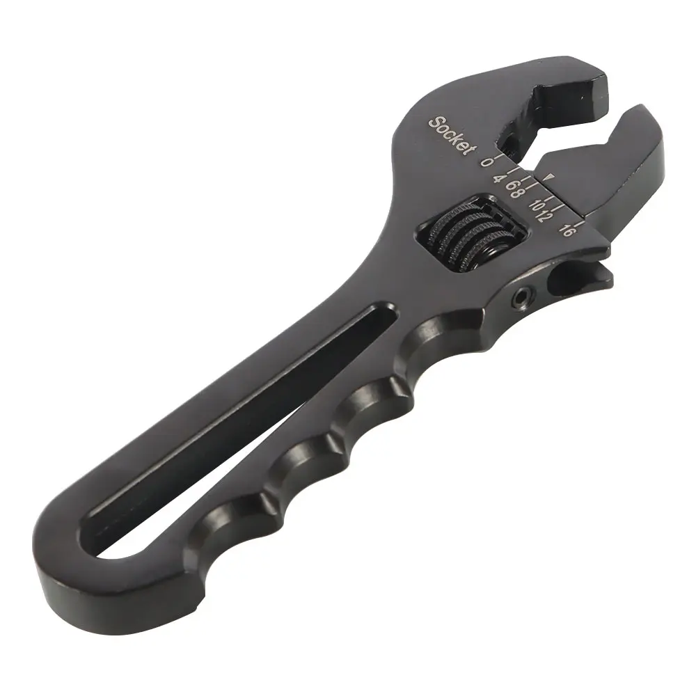 Self Locking Adjustable AN Fitting Wrench Set, 3AN-16AN Sizes, Lightweight Aluminum Construction, Black Hand Tool for Hose End Fitting Adapters, Father's Day Gift, Adjustable Wrench Set