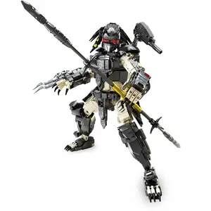 1082+pcs Sci-Fi Mech Warrior Building Blocks Set, Alien Hunter Robot Action Figure Construction Kit, Articulated Battle Mecha Model, Creative Assembly Toy for Boys Adults, Collectible Display Gift for Sci-Fi Fans