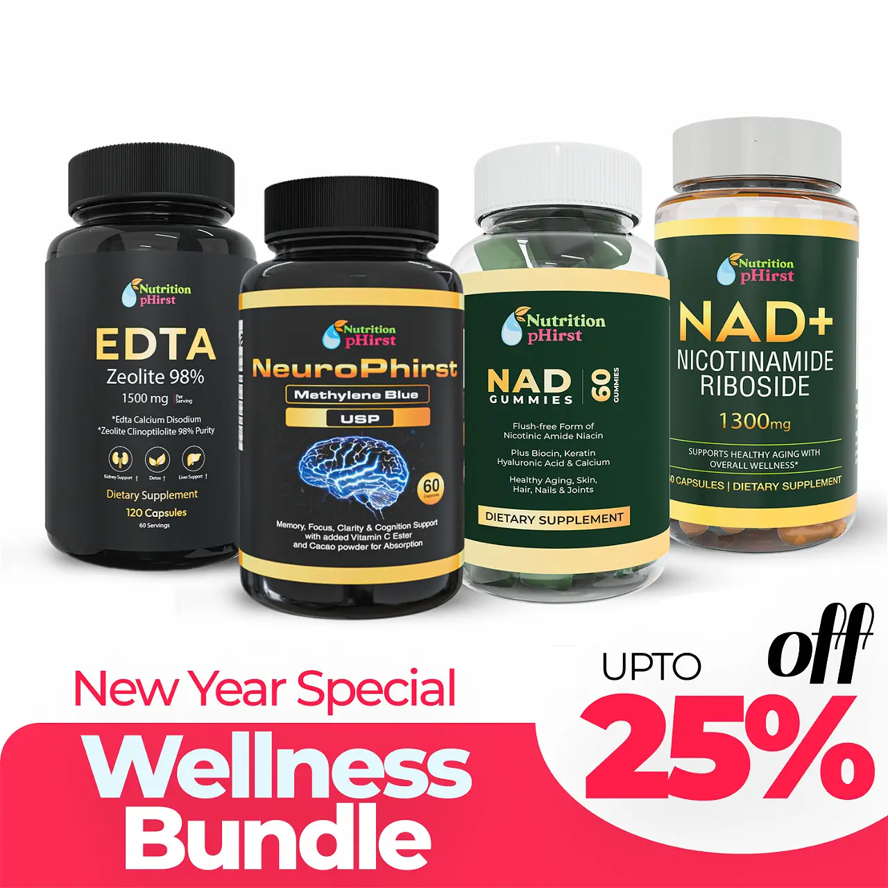 New Year Wellness Reset Bundle Detox, Brain Clarity & Cellular Energy Support | Vegan & Non-GMO
