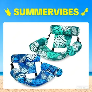SummerVibes Foldable Inflatable Pool Float for Couples, Family & Adults, Portable Pool Lounge Chair, Compact Quick-Inflate Water Hammock for Beach Vacations, Family Trips, Cruise Travel, Lake Camping & Pool Parties