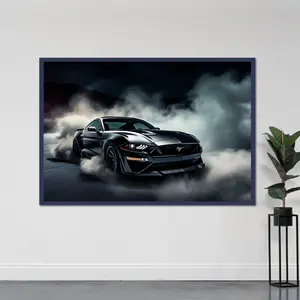 Ford Mustang Smoke Muscle Car Wall Art Decor Poster Car Fan Gift Executive Office Decor Man Cave Poster No Frame 