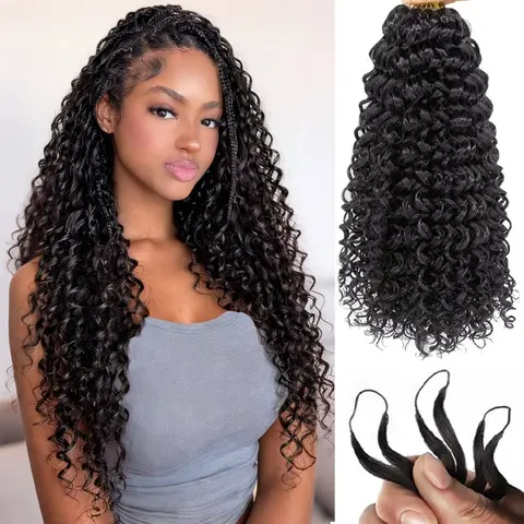 OQ HAIR Water Wave Crochet Hair Human Hair Extensions Miracle Knots Pre-Separated 50g/Pack for Knotless Boho Braids 4-5 Packs for Full Head #tiktokshopstockup #SohoChic