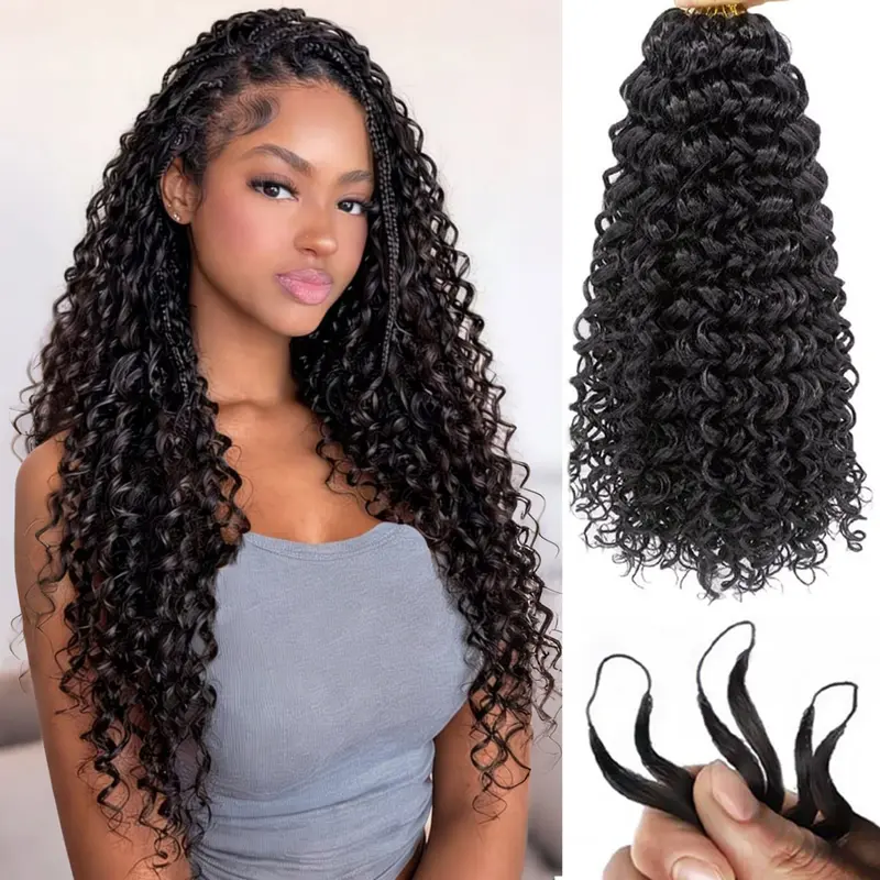OQ HAIR Water Wave Crochet Hair Human Hair Extensions Miracle Knots Pre-Separated 50g/Pack for Knotless Boho Braids 4-5 Packs for Full Head #tiktokshopstockup #SohoChic