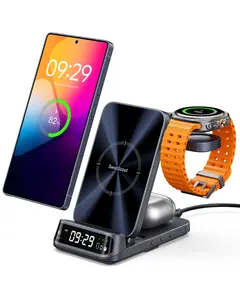SwanScout 708S – 3-in-1 Wireless Charging Station for Samsung S25 Ultra/S25+/S24/S23/S22/Z Flip/Fold, Galaxy Watch 7/FE/6/5, Buds 3 Pro (No Adapter)