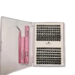 Unique Glam DIY Cluster Lash Kit – DIY-SET 01 9mm–15mm Lightweight & Reusable with Lash Remover & Bond