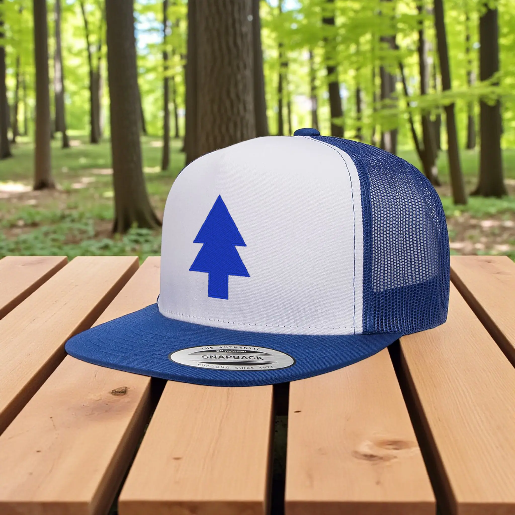 Unisex Dipper Pines Embroidered Trucker Baseball Cap - Snap-Back, Blue