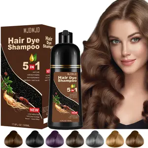 Dark Chocolate Hair Dye Shampoo 5 in 1 with Herbal Ingredients – 10-15 Mins Gray Coverage, Natural Instant Hair Color Shampoo for Women and Men, Instant Hair Dye for All Hair Types