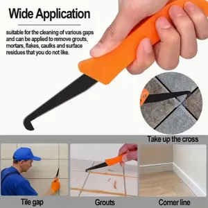 Tile Grout Scraper Tool, Tile Joint Cleaning Knife Blade, Decorative Gap Hook Knife, Grout Adhesive Construction Tools