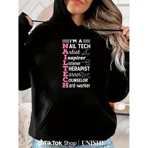 I'm A Nail Tech Hoodie – Comfortable Long Sleeve Casual Wear for Manicurists