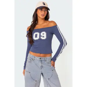 90'S Off Shoulder Long Sleeve T Shirt